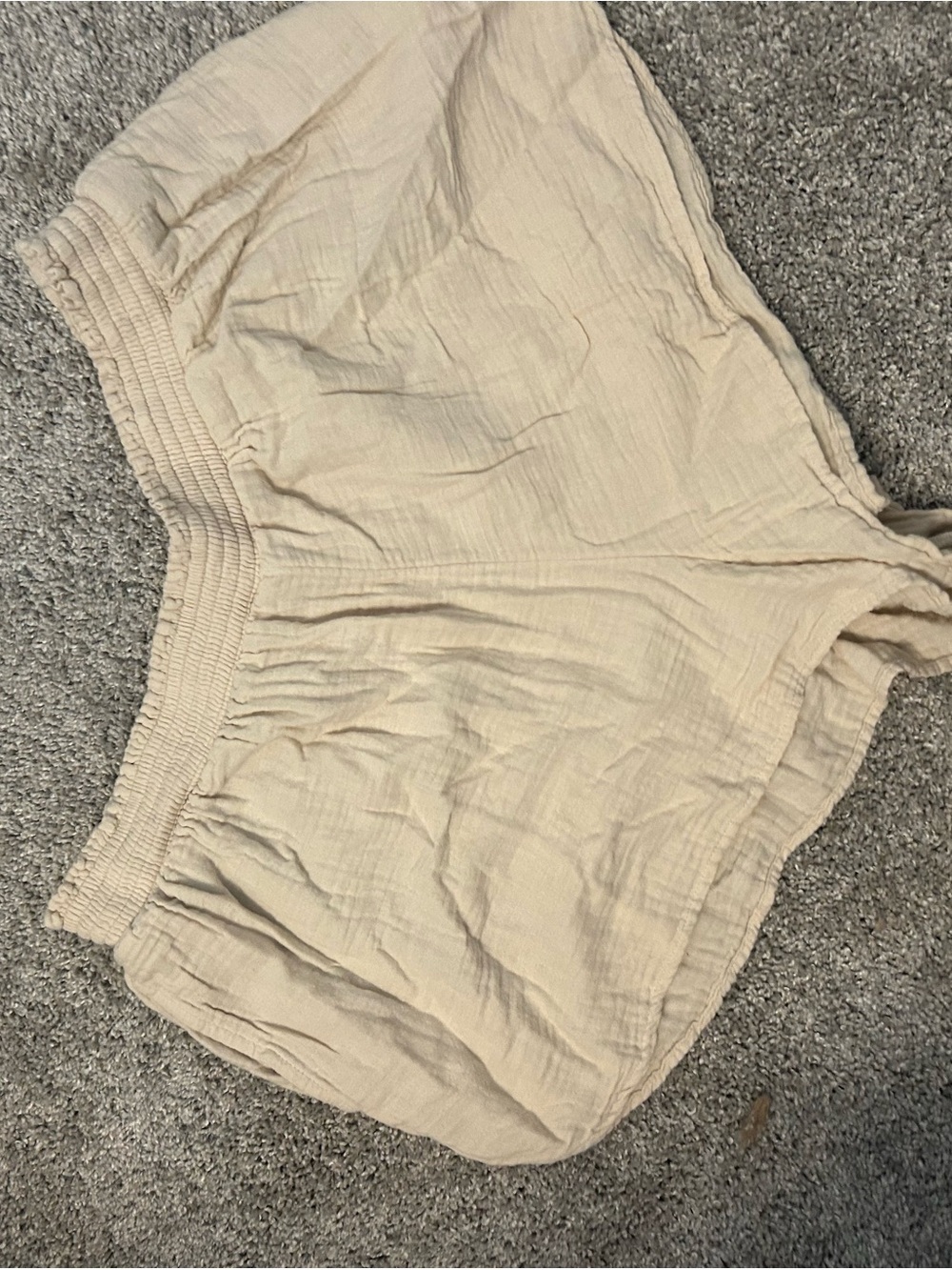 aerie Cream Gauze Lounge Athletic Shorts